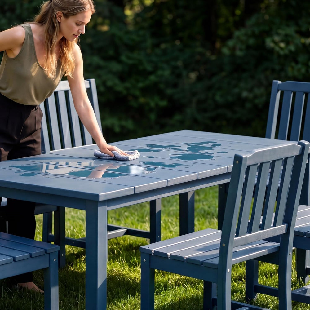 Perli™ 7-Piece Outdoor Dining Set, All-Weather HDPE Patio Table and 6 Chairs ...