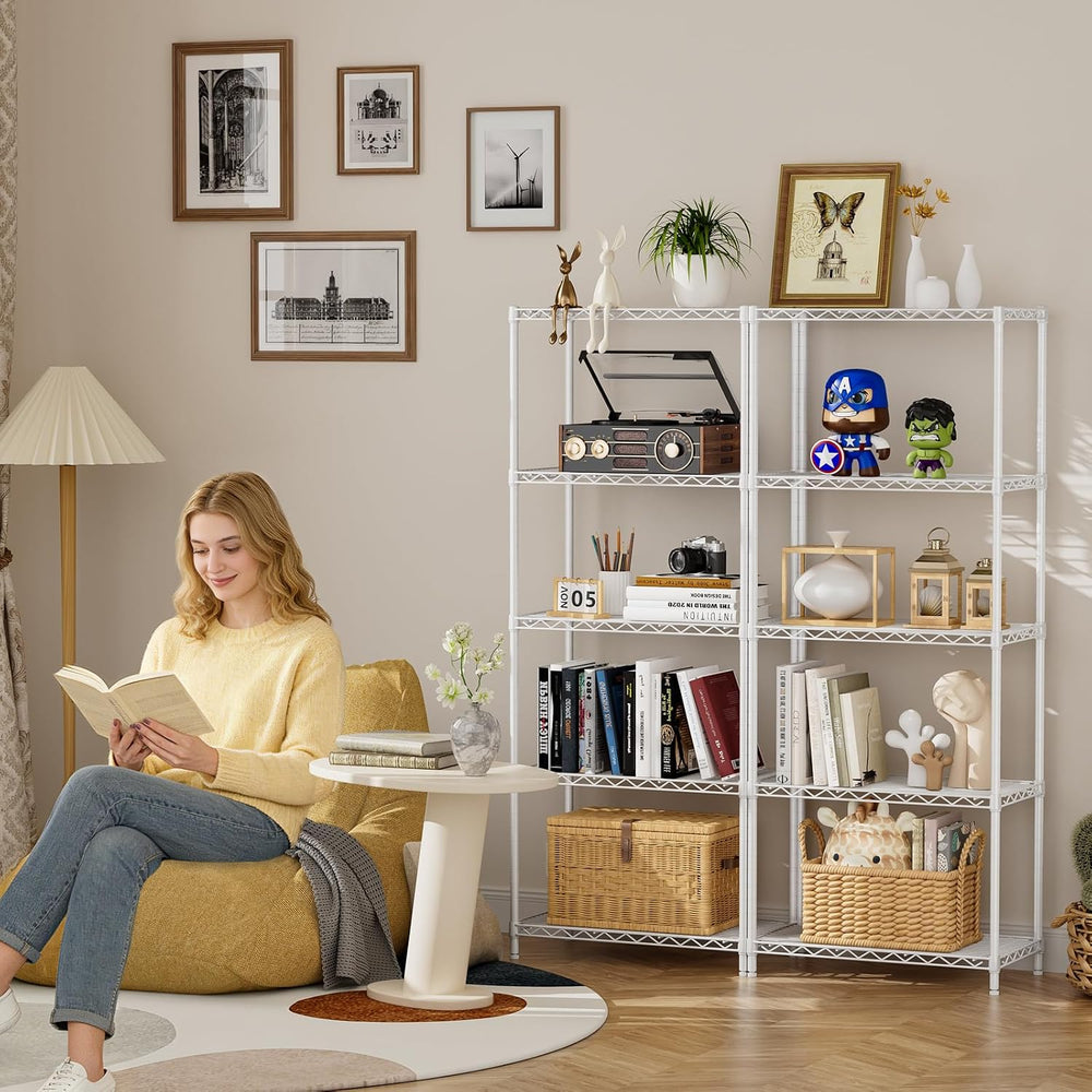 5 Metal Shelves Wire Shelving Storage Shelf Adjustable Unit Pantry