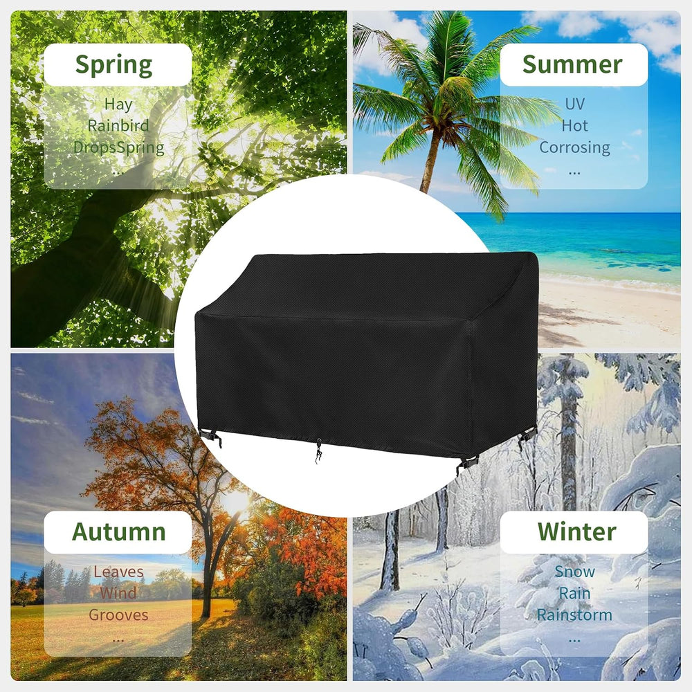 2-Person Outdoor Glider Bench Cover Waterproof,Double Patio Gliders Rocking C...