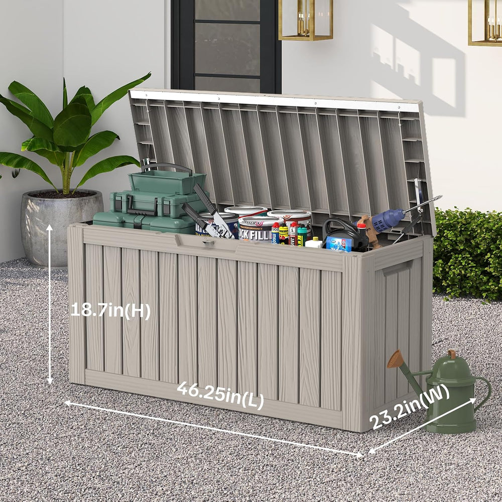 Outdoor Deck Storage Box, 90 Gallon Deck Box,Lockable Patio Storage Bench