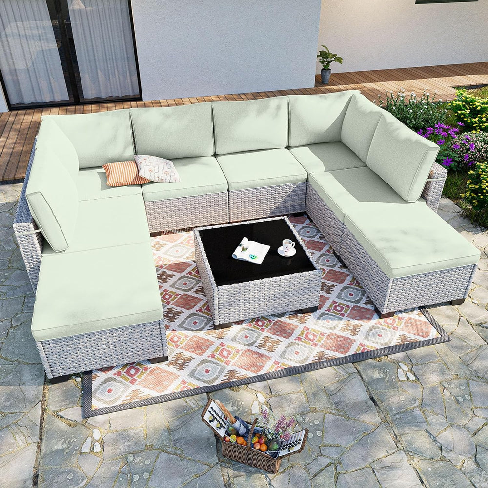 Outdoor PE Wicker Rattan Modular Patio Sectional Sofa Set