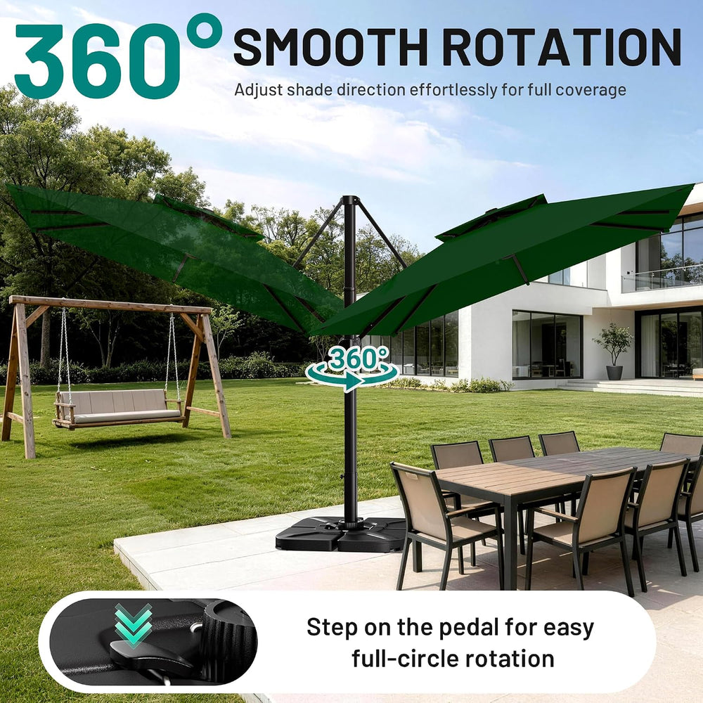 AreShark Double-Top Cantilever Patio Umbrella