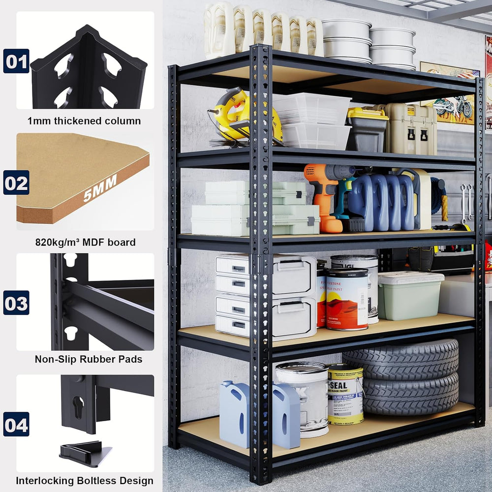 40" W Garage Shelving Unit, 2400Lbs Storage Shelves, Heavy Duty Adjustab...