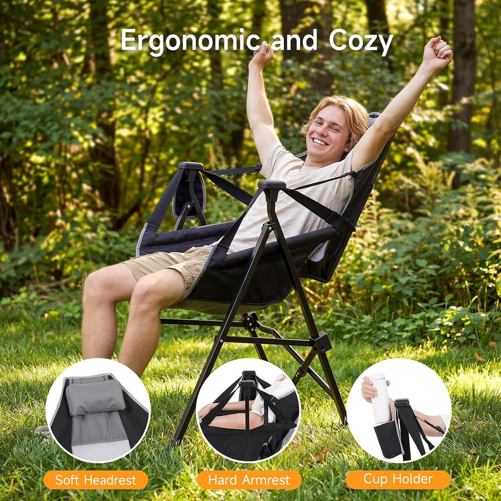 Hammock Camping Chair Set of 2 with Adjustable Backrest