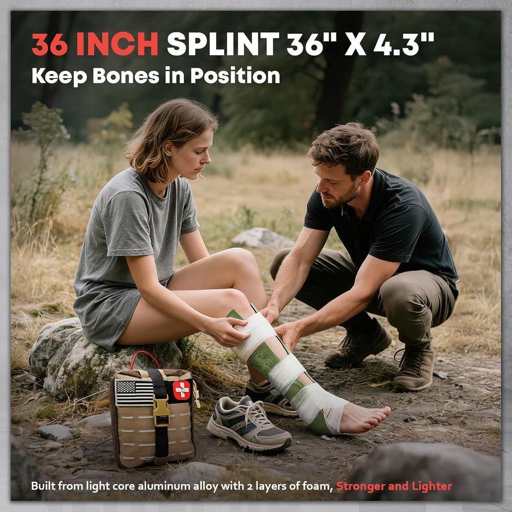 144 Pcs Advanced Trauma First Aid Kit - Emergency Camping Gear with Tournique...