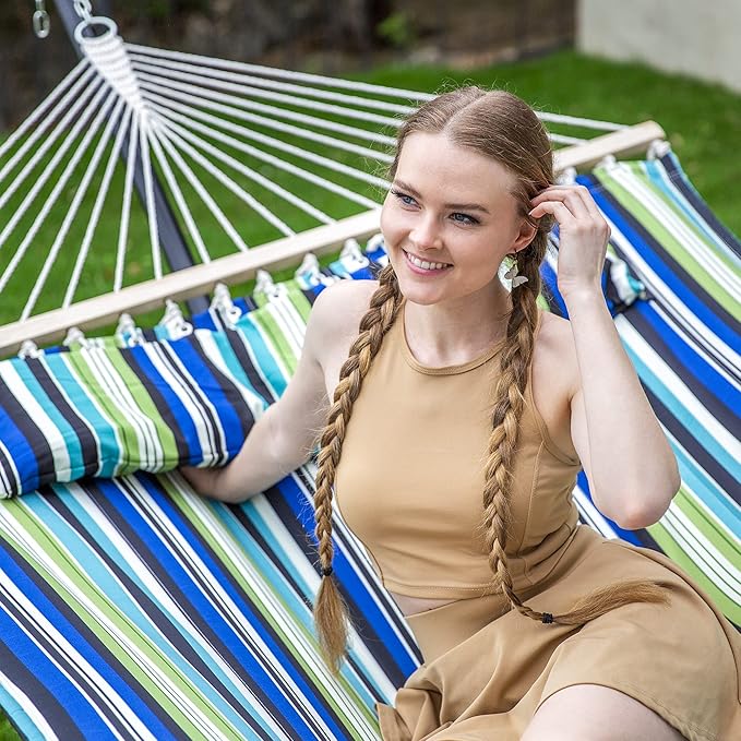 SUNCREAT Hammock with Stand 2 Person Heavy Duty, Freestanding Hammock with Sp...