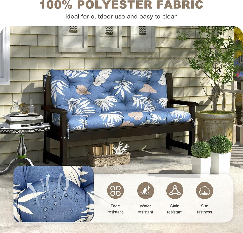 Porch Swing Cushion with Backrest,Waterproof Bench Cushion for Outdoor Furnit...