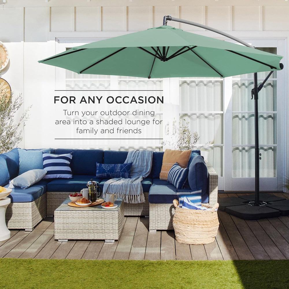 Best Choice Products 10ft Offset Cantilever Hanging Market Patio Umbrella, 8 ...