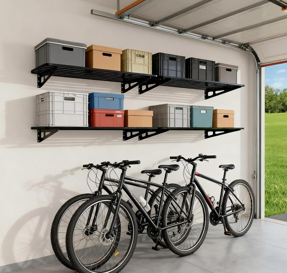 4-Pack 2x4 ft Large Garage Wall Shelving Garage Shelving Wall Mounted, Garage...