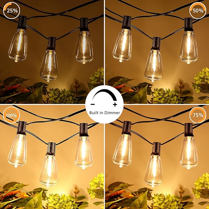 Brightever 200FT Outdoor String Lights with Remote, 2700K/4000K/5000K Selecta...