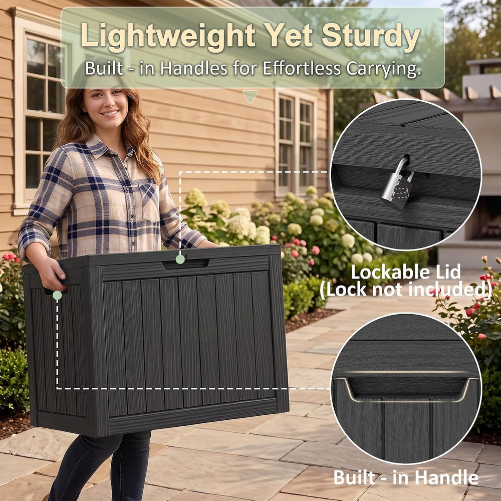 50Gal Outdoor Storage Box Anti-Theft Delivery Box Lockable Deck Box