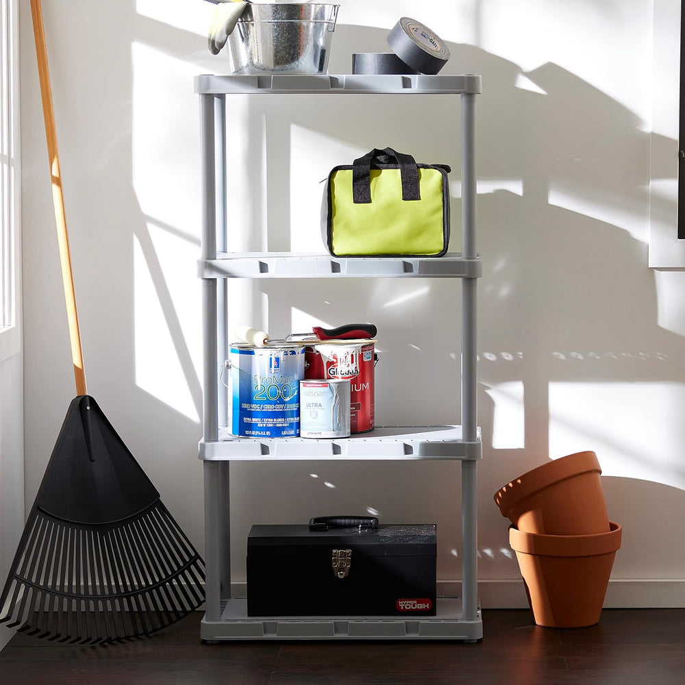 Gracious Living Knect-A-Shelf 4-Shelf Light-Duty Storage, Gray, 2-Pack