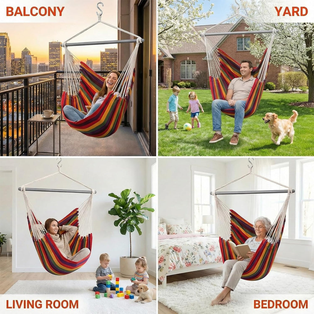 ADVOKAIR Hammock Chair Swing 500lbs Steel Bar Multi-Size Bedroom&Porch