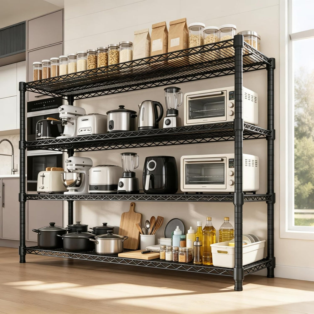 Garvee 4-Tier Wire Shelving 2560LBS Heavy Duty Storage Shelves Garage Rack