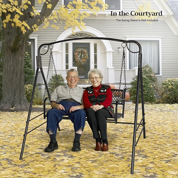 VINGLI Upgraded Metal Patio Porch Swing, 660 LBS Weight Capacity Steel Porch ...