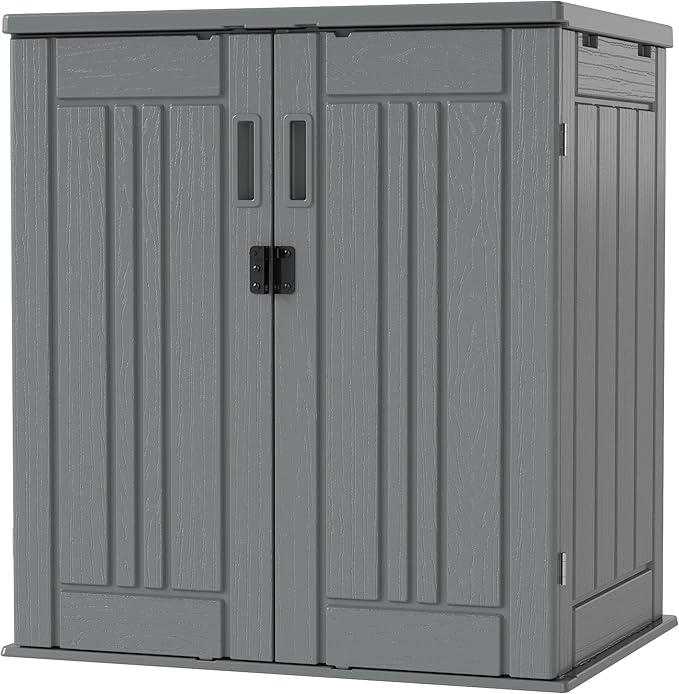 EHHLY Heavy Duty Small Storage Cabinet Outdoor Weatherproof, 14 Cuft Garage S...