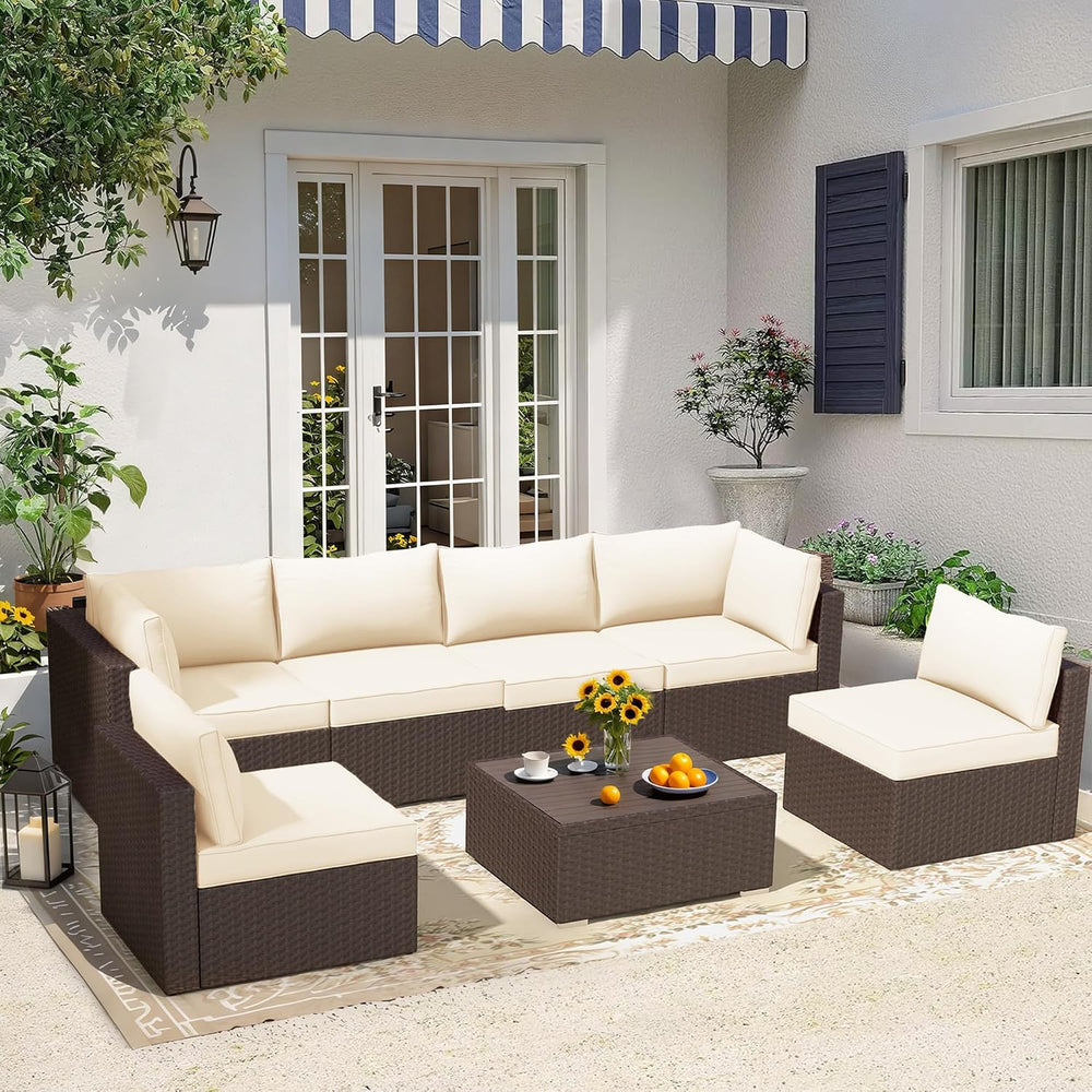 HOMREST Replacement Cushions for Outdoor Furniture, 25.4x25.4 Inch 14-Piece P...