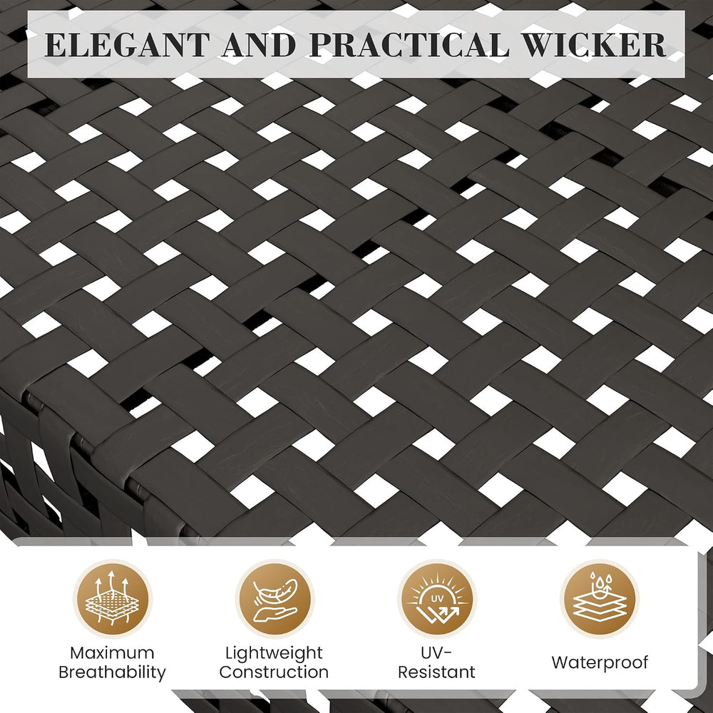 UDPATIO Patio Furniture Set, 7 Piece Modular Outdoor Furniture Set, Black