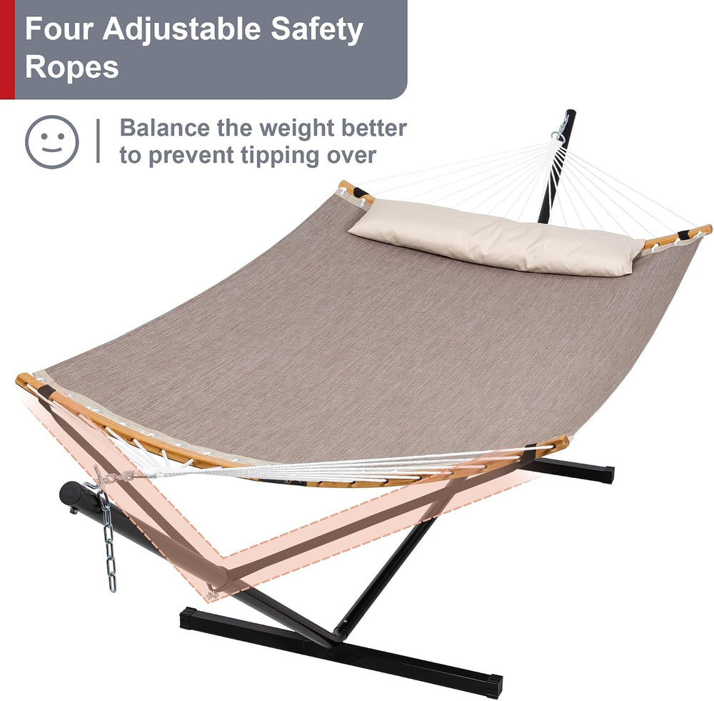 Quick Dry Hammock with Stand and Carrying Bag Included, Brown