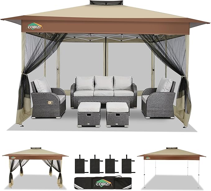 COBIZI 13x13 FT Pop up Gazebo on Clearance - Outdoor pop up Canopy Tent,carpa...