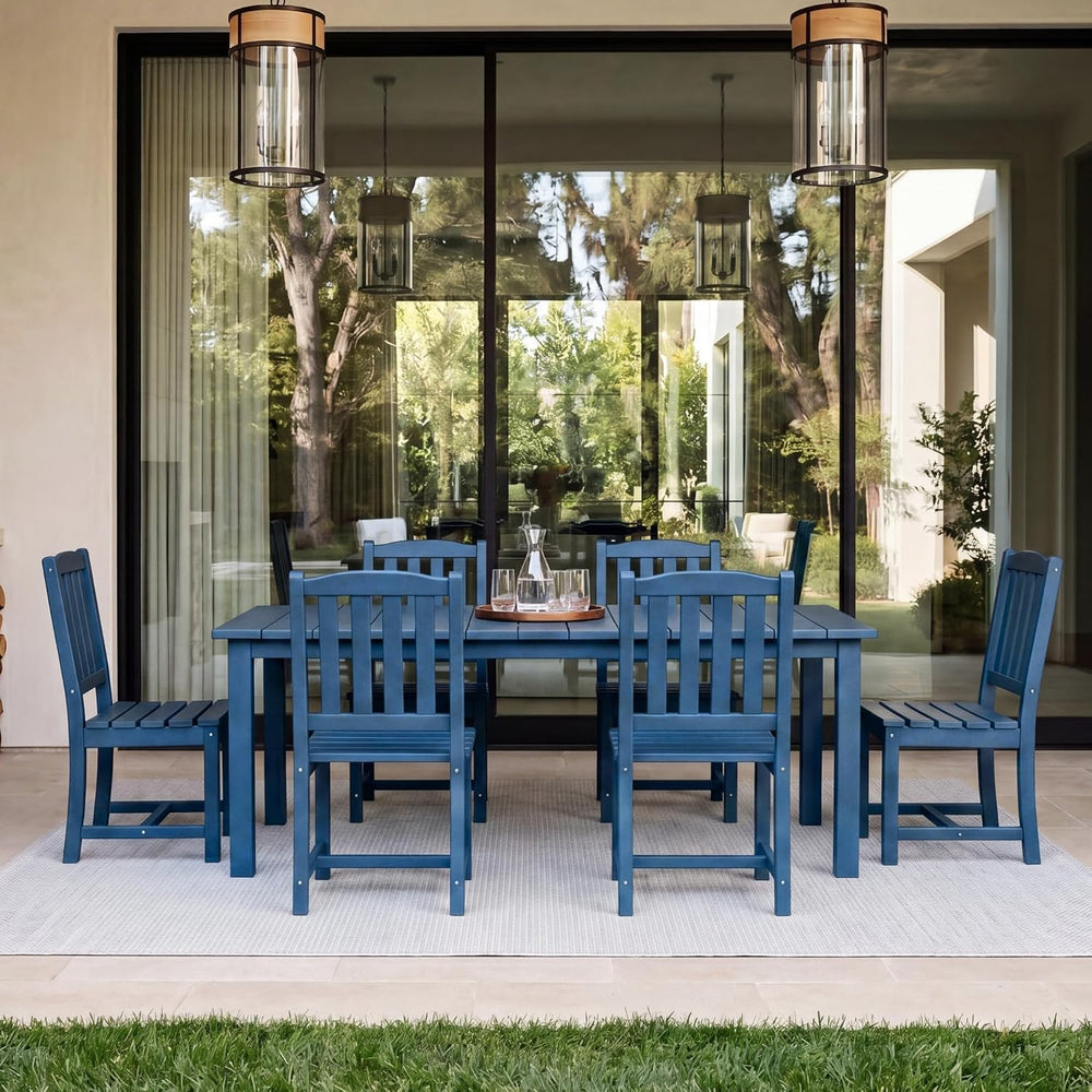 Perli™ 7-Piece Outdoor Dining Set, All-Weather HDPE Patio Table and 6 Chairs ...