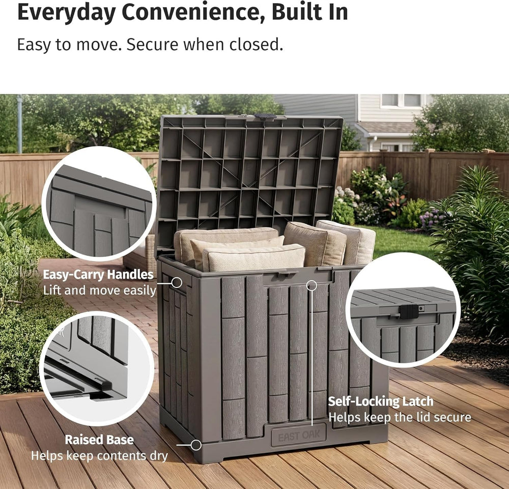 EAST OAK Outdoor Storage Box, 31 Gallon Deck Box for Patio Cushions, Pool Acc...