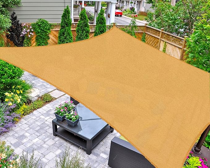 Asteroutdoor Sun Shade Sail Rectangle 10' x 13' UV Block Canopy for P...