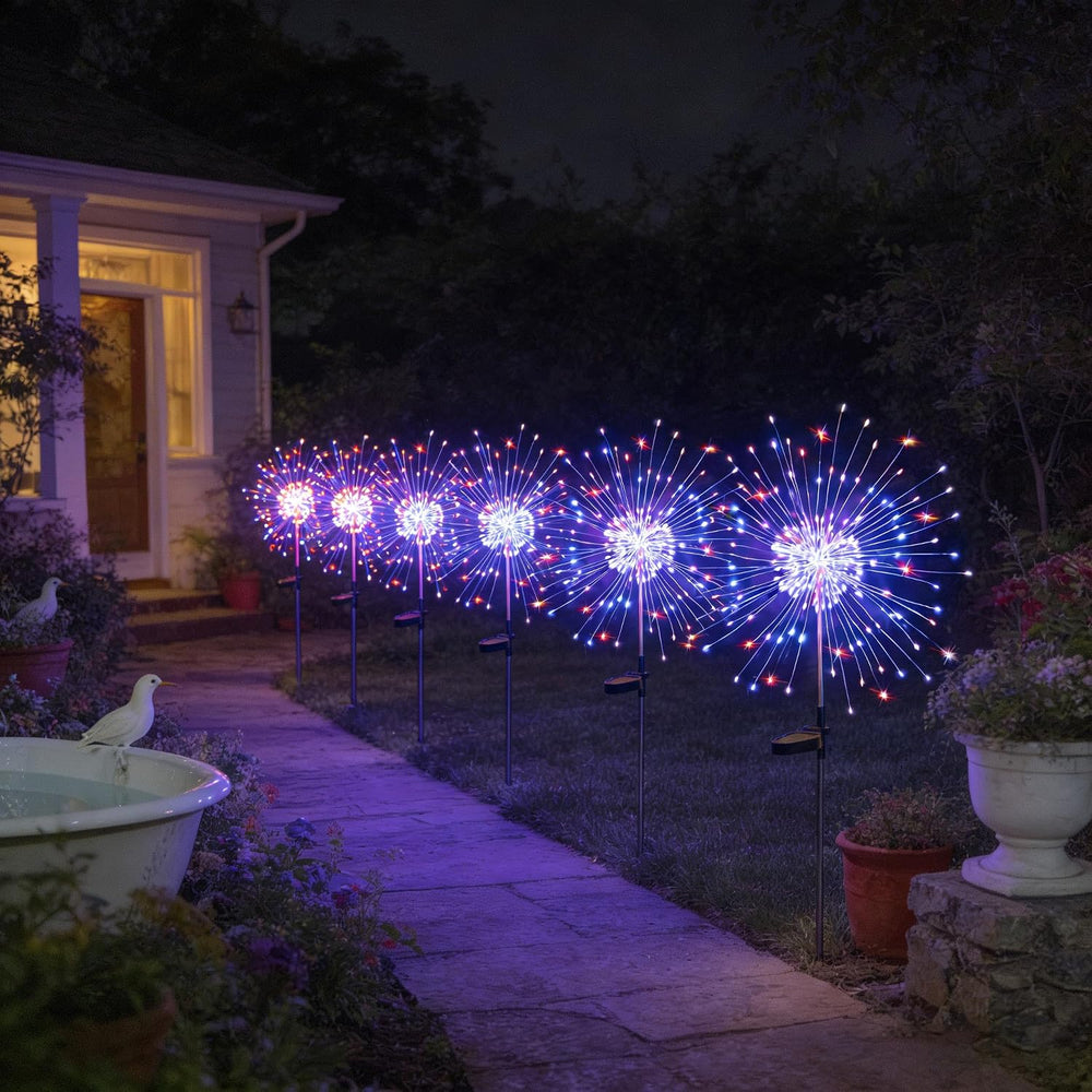 HPUFKOT Solar Garden Lights Outdoor,Waterproof Garden, 2PC 200 LED Twinkling ...