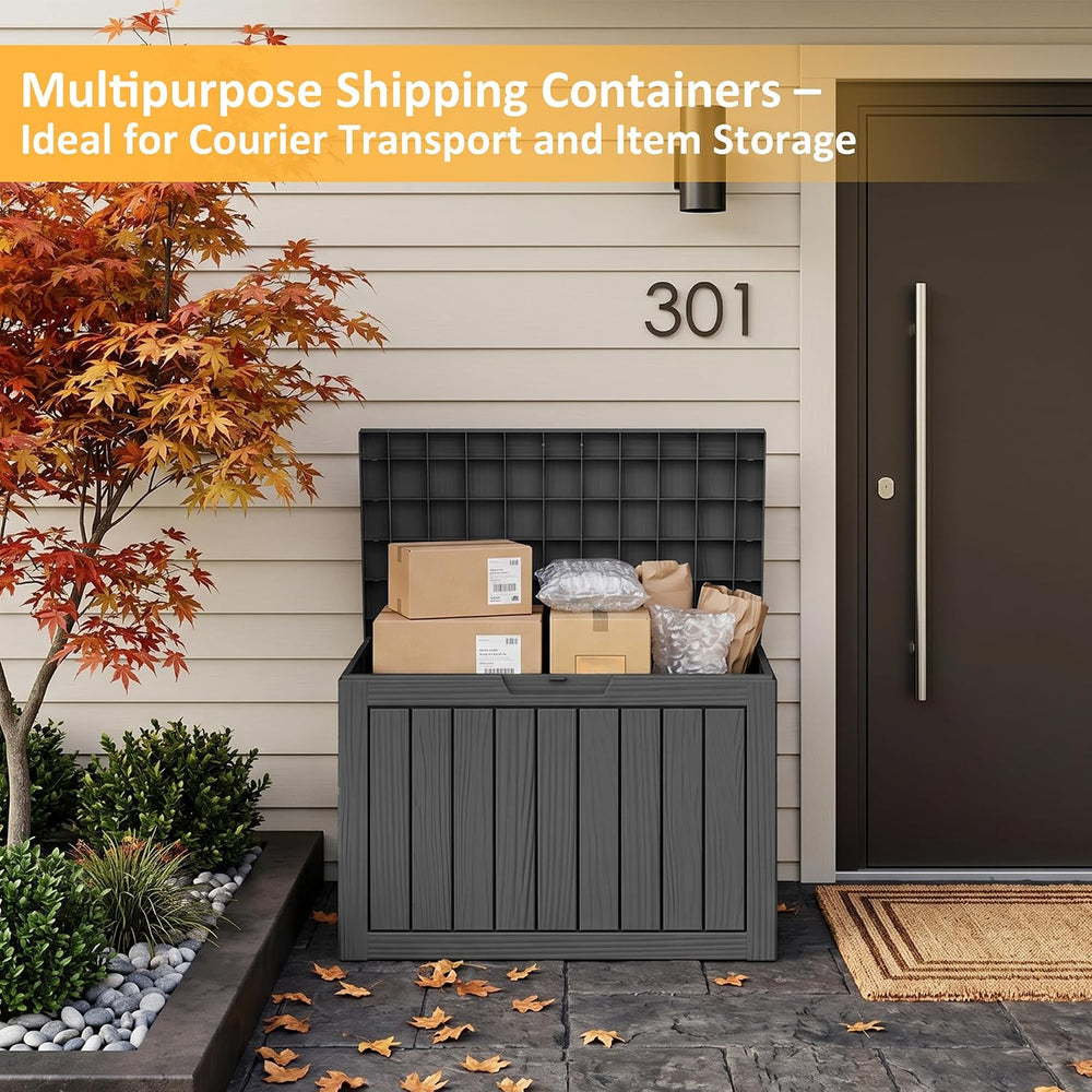 Package Delivery Box, Lockable Resin Outdoor Package, Waterproof Deck Box for...