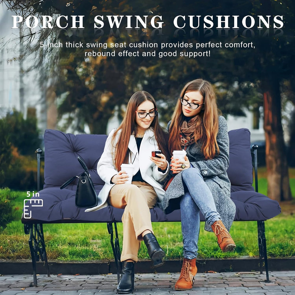 Porch Swing Cushions Outdoor, 5 Inch Thick Waterproof 2-3 Seater Replacement ...