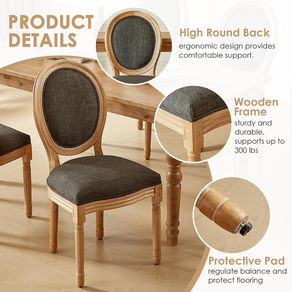 French Country Dining Chairs, Upholstered Dining Chairs Set of 2