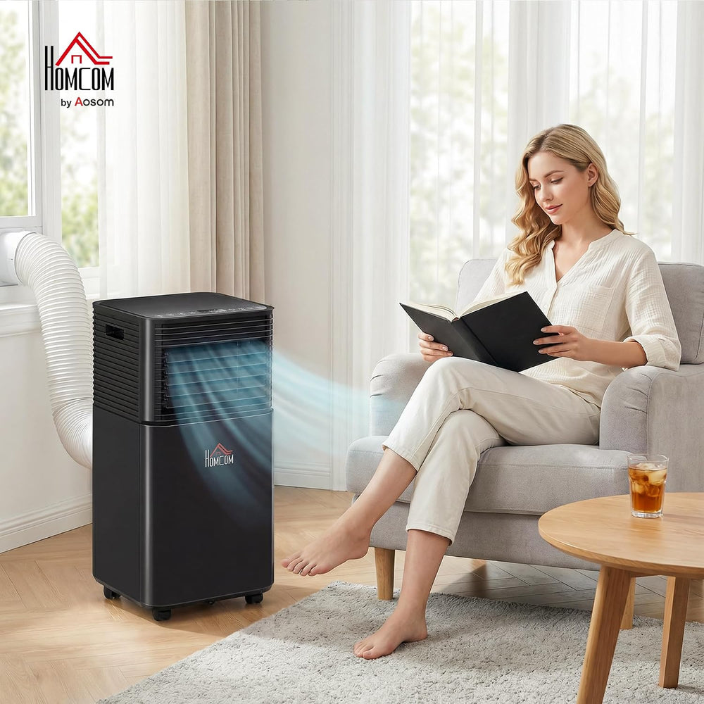 HOMCOM 8000 BTU Portable Air Conditioner for Rooms up to 344 Sq.Ft. Black