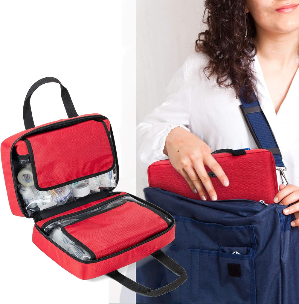 Trunab Small First Aid Kit Bag Empty Portable Emergency Kits Trauma Bag,Red