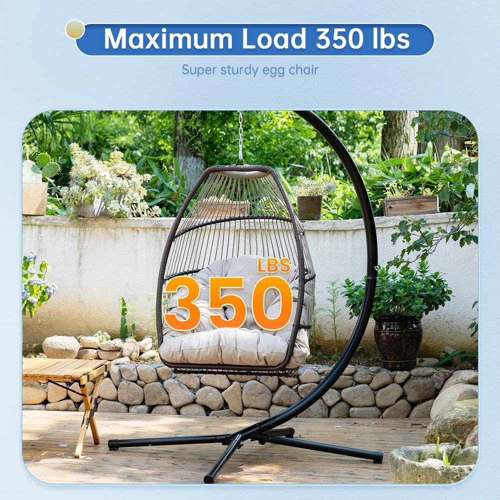 Egg Chair Hammock Chair Basket Chair Hanging Swing Chair UV Resistant Cushion...