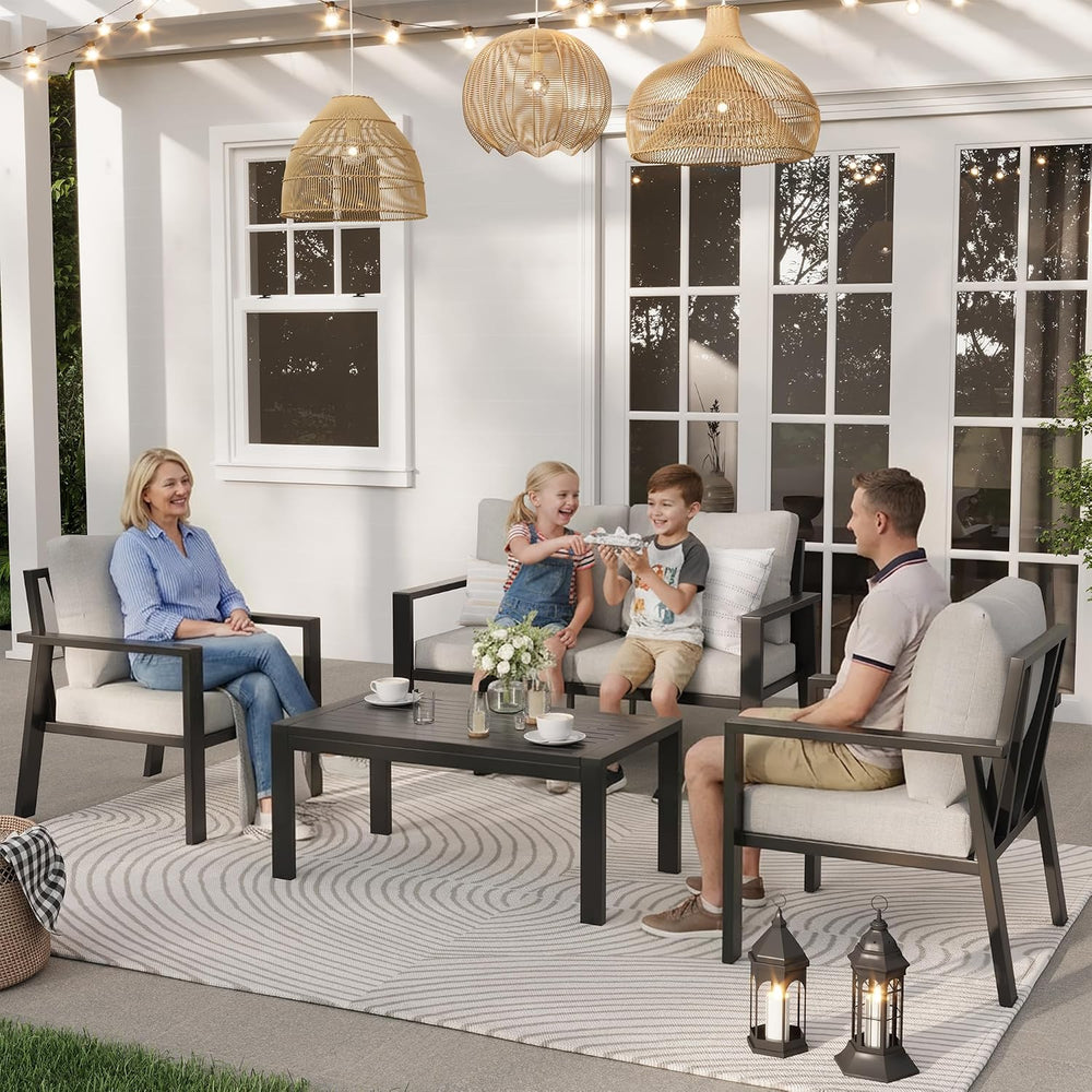 Aluminum Patio Furniture Sets Metal Outdoor Furniture Set with Coffee Table