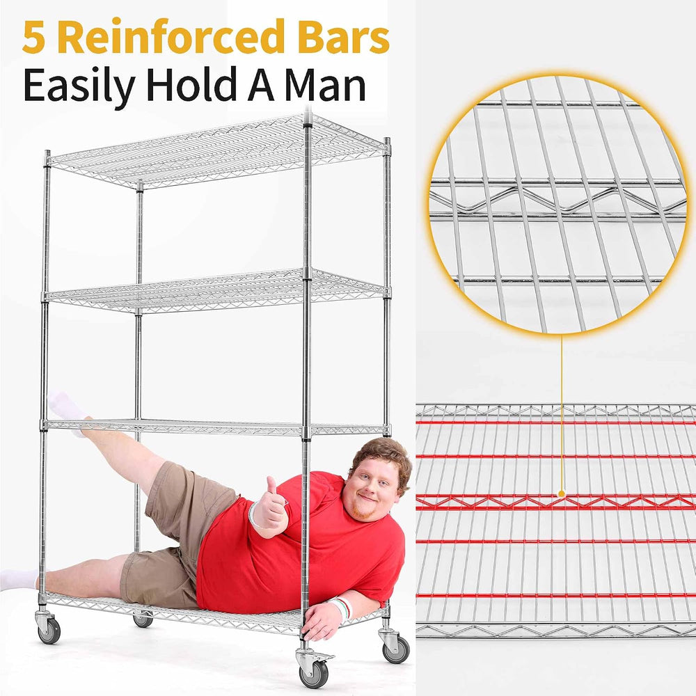 Rolling Shelves With Wheels Storage Rack With Wheels Wire Racks Rolling Wire ...