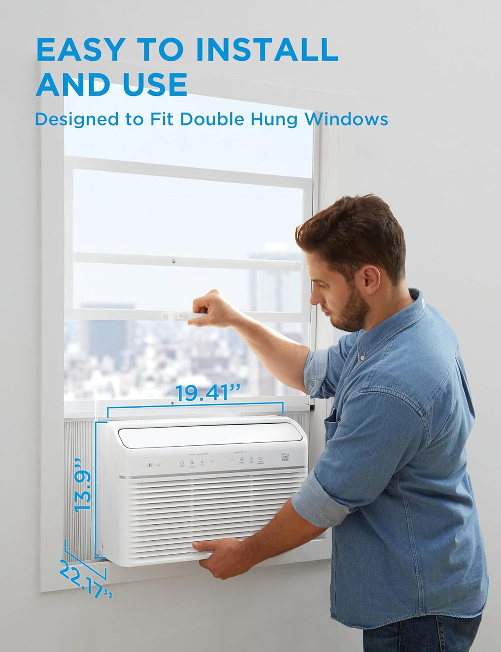 Midea 8,000 BTU Smart Inverter Air Conditioner Window Unit with Heat and Dehu...