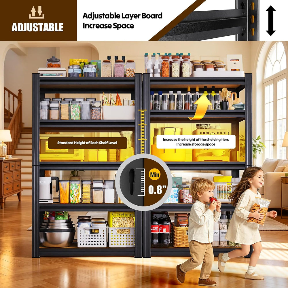 Garage Shelving 5 Tier Storage Shelves Adjustable Shelf 78"Hx45.6"W...