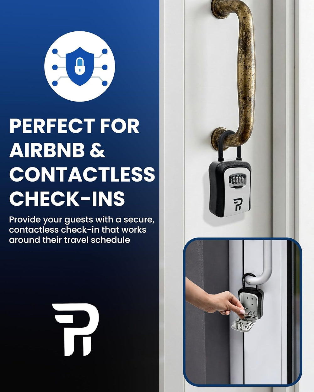 Key Lock Box for Outside – Large Outdoor Lockbox for Keys with Code, 4-Digit ...