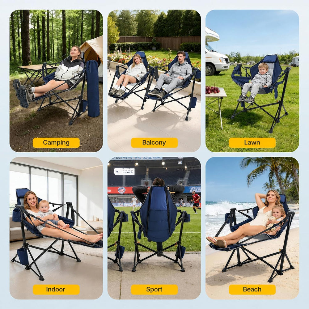 Hammock Camping Chair with Footrest, Oversized Swinging Chairs