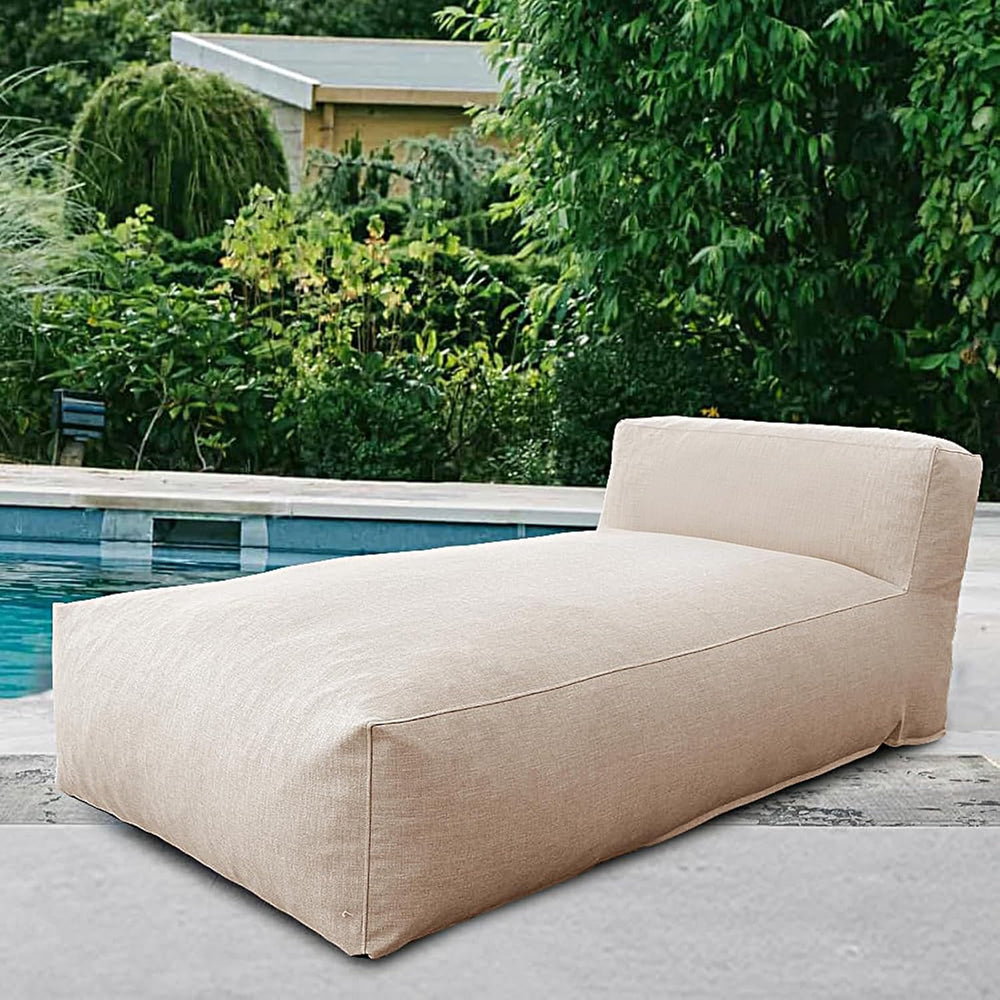 Outdoor Bean Bag Lounger, Waterproof Chaise Lounge Foam Filled Patio Daybed
