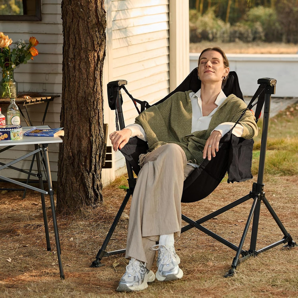 Portal Hammock Camping Chair,Adjustable Recline Backrest,Black