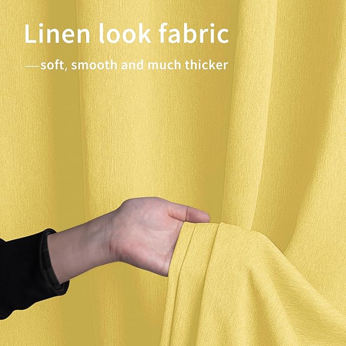 Easy-Going Linen Look Outdoor Curtains Waterproof Windproof Porch Curtains, S...