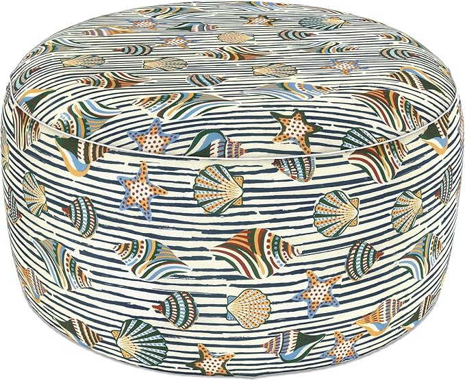 LVTXIII Indoor/Outdoor Extra Large Inflatable Ottoman Pouf D31 x H14 Inch, Ro...