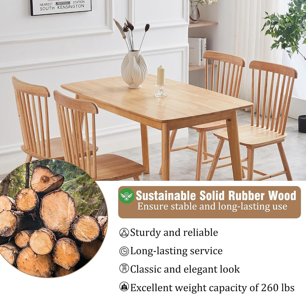 Dining Chairs Set of 4, Farmhouse Solid Wood Windsor Kitchen Chairs Set with ...