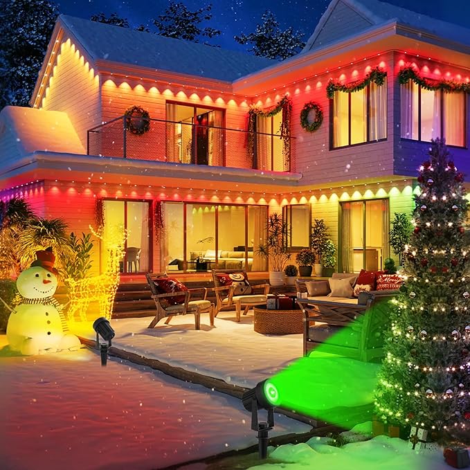 Solar Spotlights Outdoor Waterproof, RGB Landscape Spotlights, Christmas Deco...
