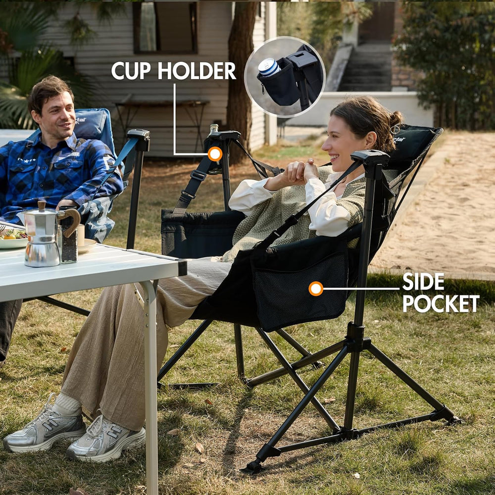 Portal Hammock Camping Chair,Adjustable Recline Backrest,Black