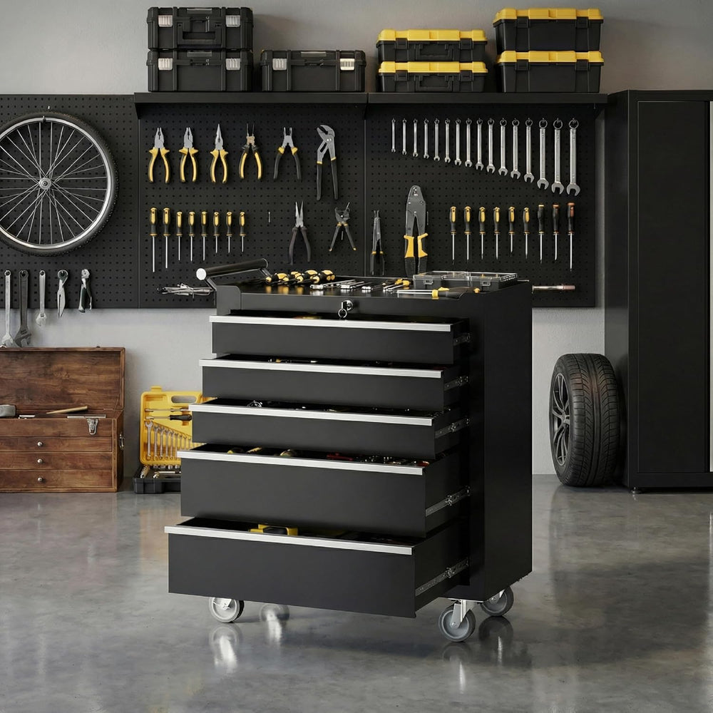 Garvee Rolling Tool Chest, 5 Drawers Tool Storage Cabinet, Toolbox with Wheel...