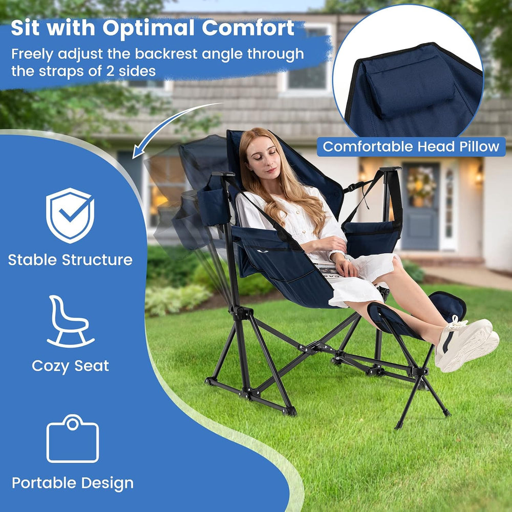 KOTEK Hammock Chair, Portable Camping Chair with Retractable Footrest, Adjust...