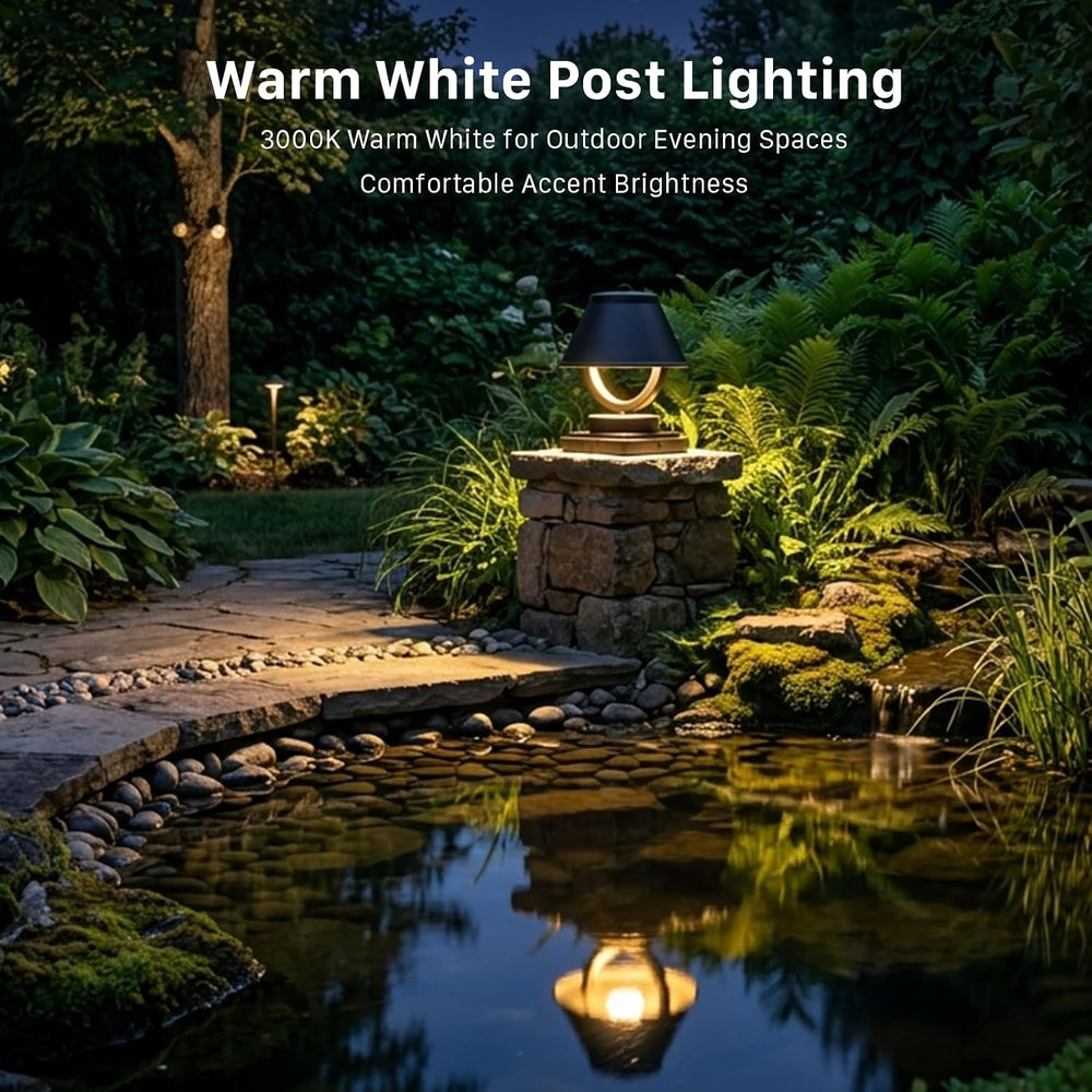 GOODSMANN Low Voltage Outdoor Post Cap Lights 3W LED 189 Lumen 3000K 8PK